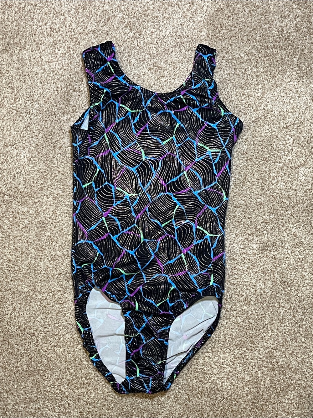 Black Multicolor Girls' Dance Leotard - Kids Costume